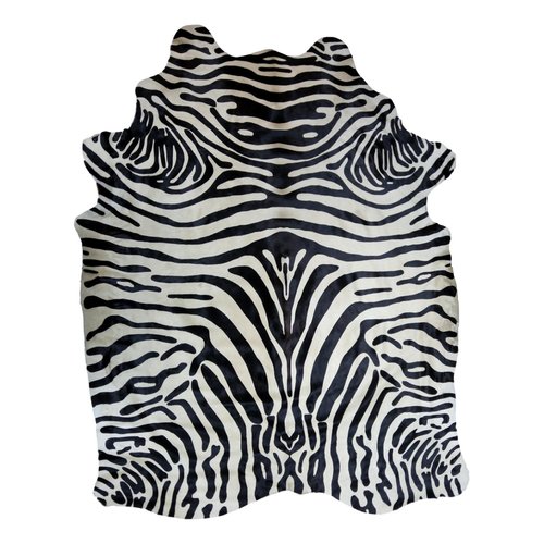 Tapis en peau de vache blanc style zèbre Tapis en peau de vache blanc style zèbre