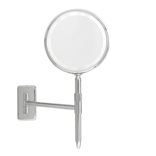 Miroir mural sans fil chrome avec éclairage DEL et zoom 5X Miroir mural sans fil chrome avec éclairage DEL et zoom 5X