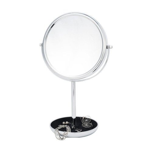 Miroir sur pied chrome avec plateau et zoom 10X Miroir sur pied chrome avec plateau et zoom 10X