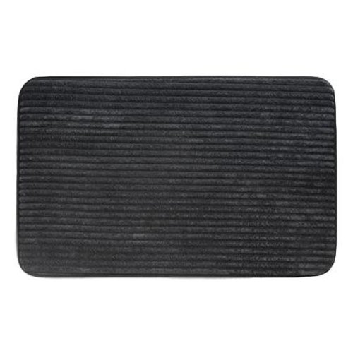 Tapis de bain noir en velour côtelé par Harman Tapis de bain noir en velour côtelé par Harman