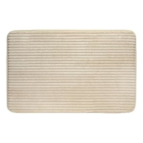 Tapis de bain beige en velour côtelé par Harman Tapis de bain beige en velour côtelé par Harman