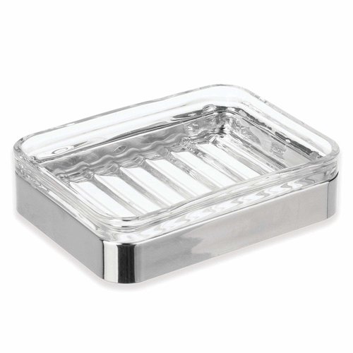 Porte-savon verre et chrome Casilla par Interdesign Porte-savon verre et chrome Casilla par Interdesign