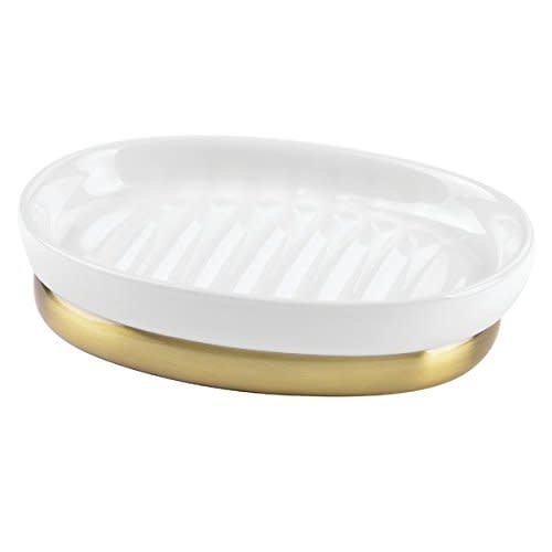 Porte-savon blanc et or York par Interdesign Porte-savon blanc et or York par Interdesign