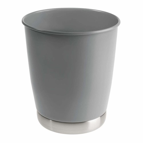Poubelle grise et nickel York par Interdesign Poubelle grise et nickel York par Interdesign