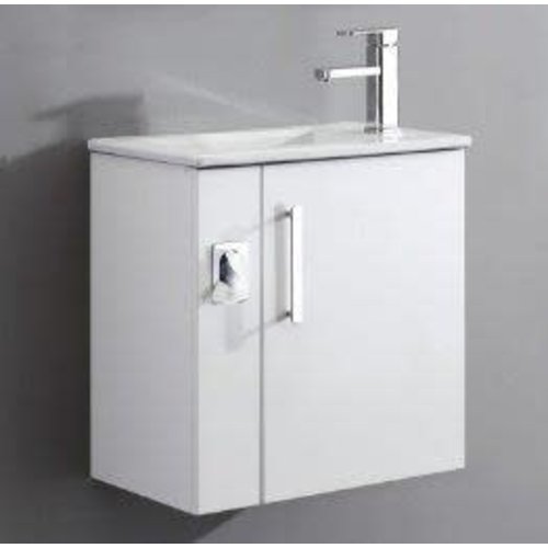 Vanité Améthyste blanche 21" avec dessus en porcelaine Vanité Améthyste blanche 21" avec dessus en porcelaine