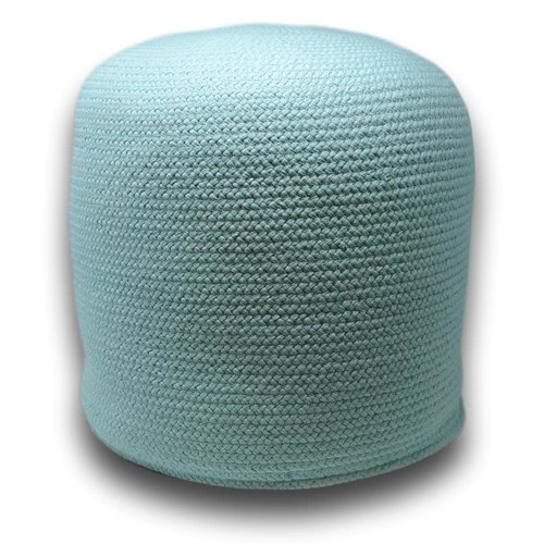 Pouf décoratif turquoise en fibres recyclées Pouf décoratif turquoise en fibres recyclées