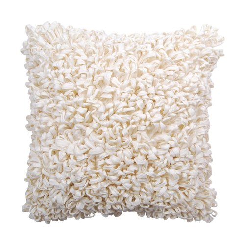 Coussin décoratif blanc crème en fibres recyclées Coussin décoratif blanc crème en fibres recyclées