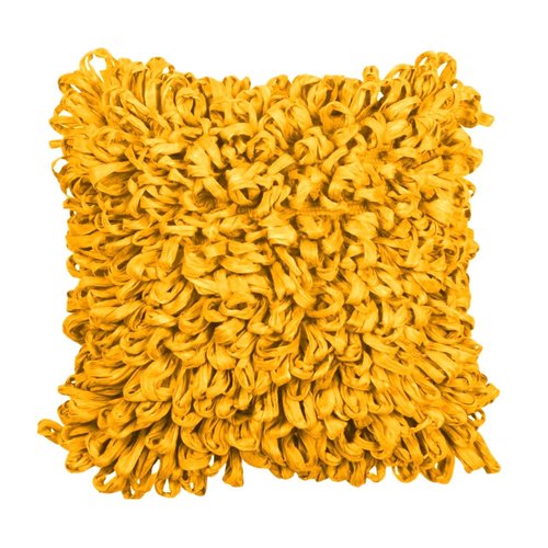 Coussin décoratif jaune vif en fibres recyclées Coussin décoratif jaune vif en fibres recyclées