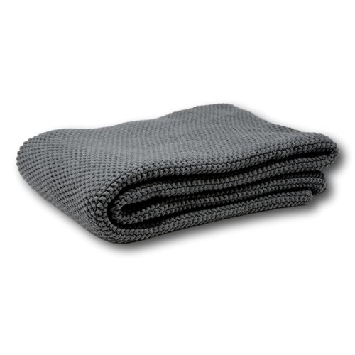 Jeté unie en tricot de coton Jeté unie en tricot de coton