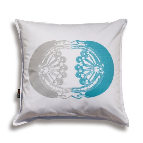 Coussin décoratif carré au design exotique Hoops B Coussin décoratif carré au design exotique Hoops B