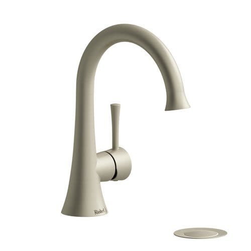 Riobel Robinet de lavabo monotrou nickel brossé avec drain Edge par Riobel Riobel Robinet de lavabo monotrou nickel brossé avec drain Edge par Riobel