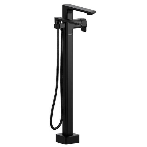 Riobel Robinet de bain au sol noir avec douchette Equinox par Riobel Riobel Robinet de bain au sol noir avec douchette Equinox par Riobel