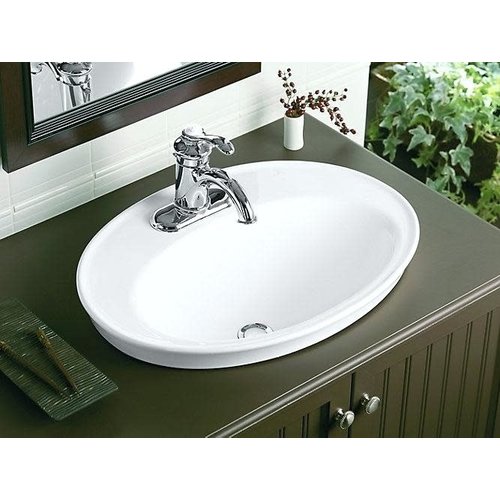 Lavabo semi-encastré monotrou blanc Serif par Kohler Lavabo semi-encastré monotrou blanc Serif par Kohler