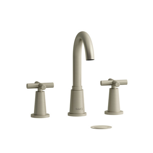 Riobel Robinet de lavabo 8" nickel brossé avec drain Pallace par Riobel Riobel Robinet de lavabo 8" nickel brossé avec drain Pallace par Riobel