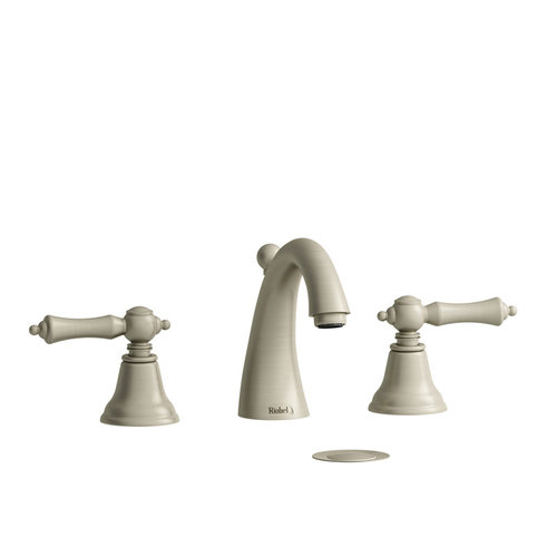 Riobel Robinet de lavabo 8" nickel brossé avec drain Provence par Riobel Riobel Robinet de lavabo 8" nickel brossé avec drain Provence par Riobel