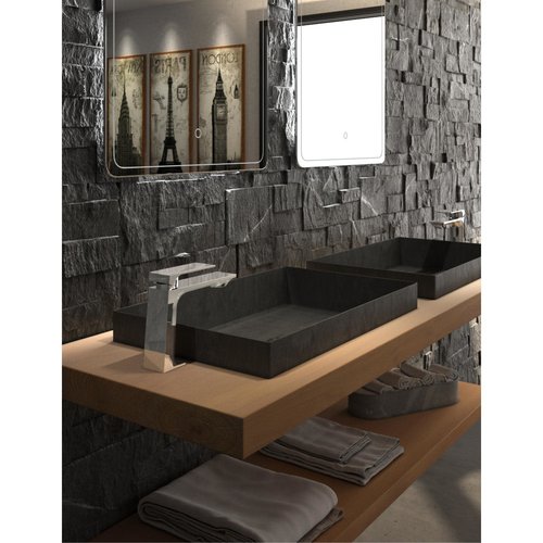 Robinet de lavabo monotrou chrome Slik par Tënzo Robinet de lavabo monotrou chrome Slik par Tënzo