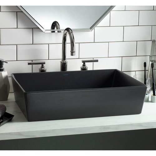CHEVIOT Lavabo rectangulaire gris graphite de type vasque Flex par Cheviot CHEVIOT Lavabo rectangulaire gris graphite de type vasque Flex par Cheviot