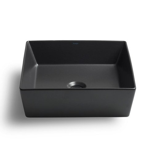 Lavabo carré gris graphite de type vasque Flex par Cheviot Lavabo carré gris graphite de type vasque Flex par Cheviot