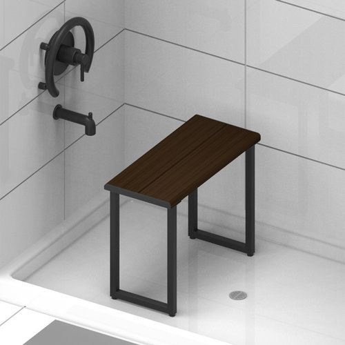 Siège pour la douche en bambou cendre et gris par Invisia Siège pour la douche en bambou cendre et gris par Invisia