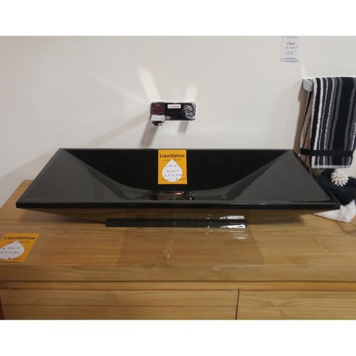 Lavabo rectangulaire 31" de type vasque en granit noir Lavabo rectangulaire 31" de type vasque en granit noir