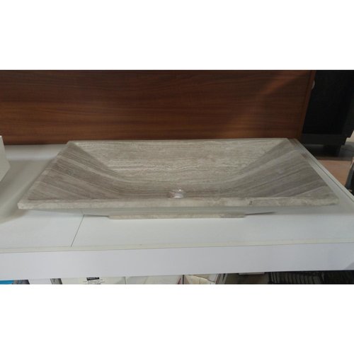 Lavabo rectangulaire 31" de type vasque en marbre gris Lavabo rectangulaire 31" de type vasque en marbre gris