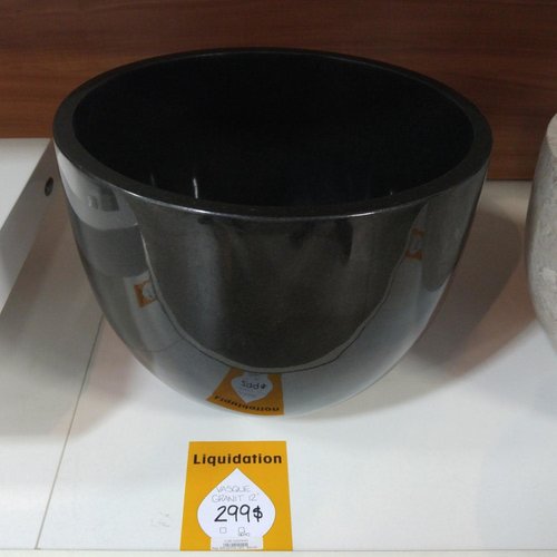 Lavabo rond de type vasque en granit noir Lavabo rond de type vasque en granit noir