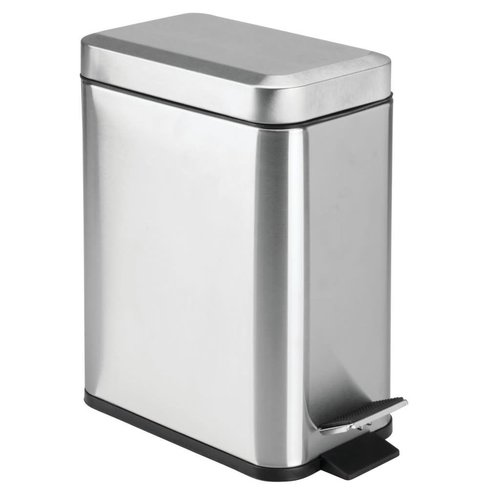 Poubelle à pédale rectangulaire de 5L fini inox par Interdesign Poubelle à pédale rectangulaire de 5L fini inox par Interdesign