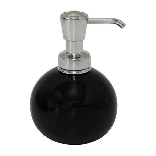 Pompe à savon ronde noire et chrome York par Interdesign