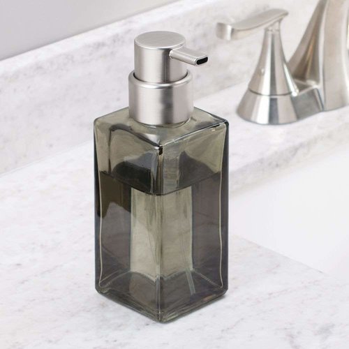 Pompe à savon verre fumé et inox Casilla par Interdesign Pompe à savon verre fumé et inox Casilla par Interdesign