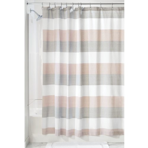 Rideau de douche gris et rose à rayure Wide par interdesign Rideau de douche gris et rose à rayure Wide par interdesign
