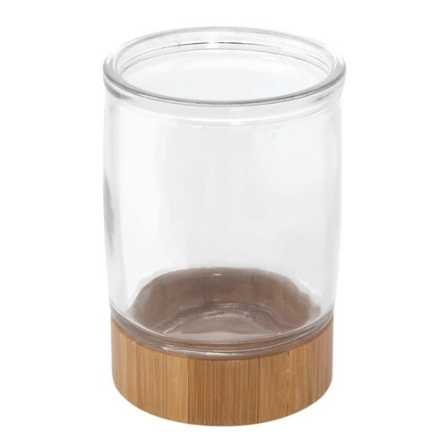 Gobelet de salle de bain en verre et bambou Kane par Interdesign Gobelet de salle de bain en verre et bambou Kane par Interdesign