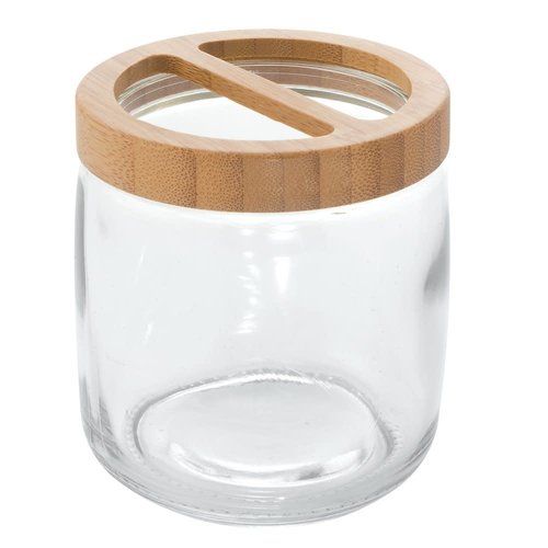 Porte-brosse à dents en verre et bambou Kane par Interdesign Porte-brosse à dents en verre et bambou Kane par Interdesign