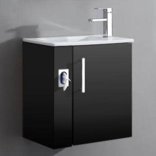 Vanité Améthyste noire 21" avec dessus en porcelaine Vanité Améthyste noire 21" avec dessus en porcelaine
