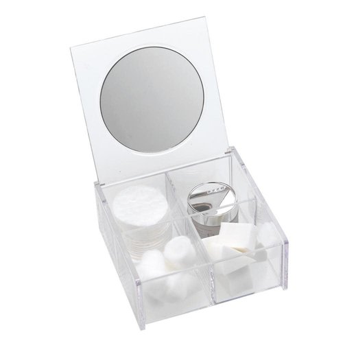 Organisateur de comptoir en acrylique avec miroir intégré Organisateur de comptoir en acrylique avec miroir intégré
