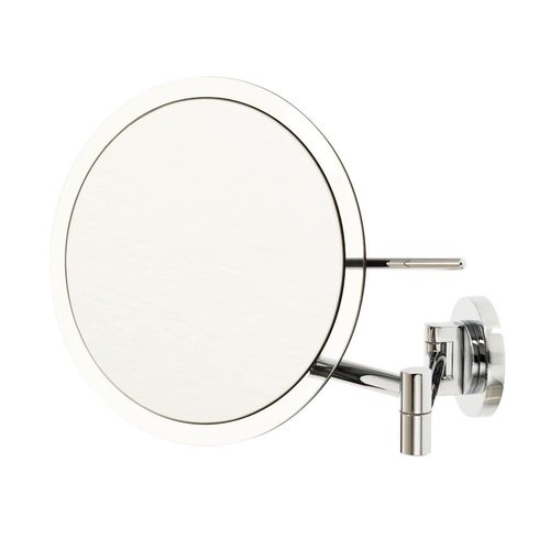 Miroir mural articulé chrome avec cadre transparent et zoom 5X Miroir mural articulé chrome avec cadre transparent et zoom 5X