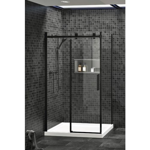 ZITTA Porte de douche Piazza 48po noire et clair ZITTA Porte de douche Piazza 48po noire et clair