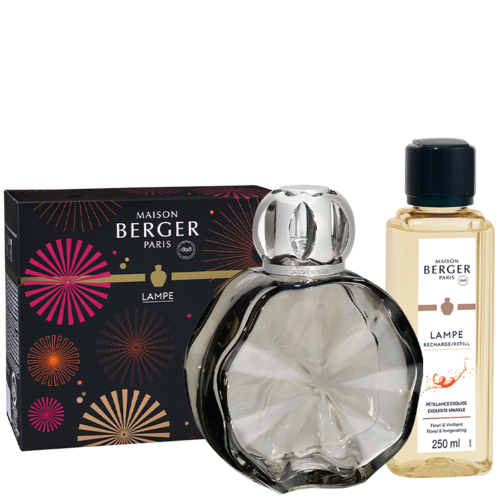 Coffret lampe Berger Cercle couleur onyx avec recharge pour lampe Pétillance exquise - 250 ml (8,5 oz) Coffret lampe Berger Cercle couleur onyx avec recharge pour lampe Pétillance exquise - 250 ml (8,5 oz)