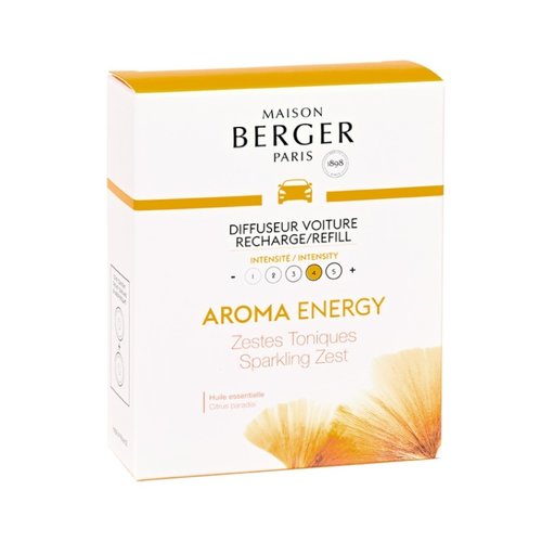 Coffret de 2 recharges pour diffuseur voiture Aroma Energy - Zestes Toniques Coffret de 2 recharges pour diffuseur voiture Aroma Energy - Zestes Toniques