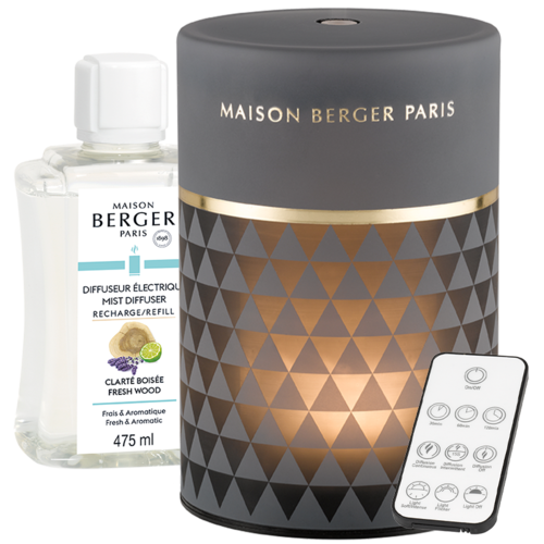 Coffret diffuseur électrique Clarity gris – Clarté boisée Coffret diffuseur électrique Clarity gris – Clarté boisée