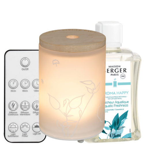 Coffret diffuseur électrique Aroma Happy – Fraîcheur Aquatique Coffret diffuseur électrique Aroma Happy – Fraîcheur Aquatique