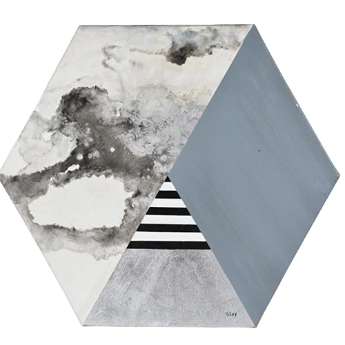 cadre crystal gris et marbre hexagone