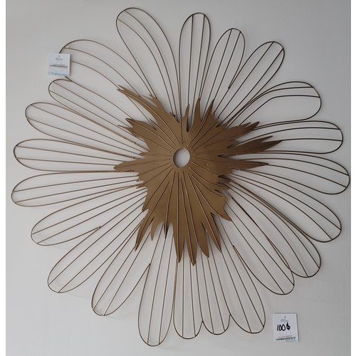 fleur mural en metal or fleur mural en metal or