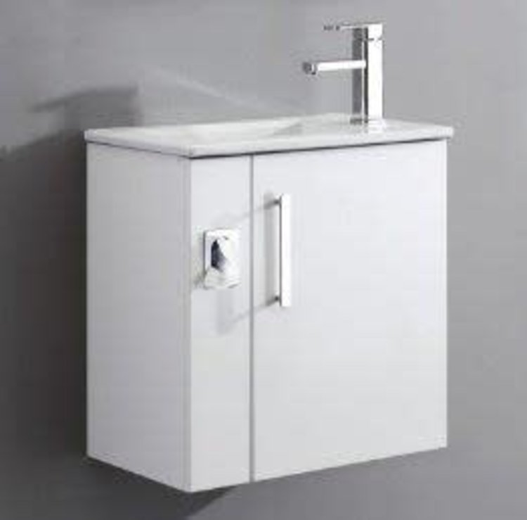 LIGANO Vanite amethyste 21- 3/4 x 13 blanc dessus porcelaine bl