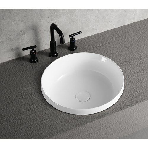 LIGANO LAVABO A ENCASTRÉ ROND 15 3/4 - REBORD 1 1/4 BLANC LIGANO LAVABO A ENCASTRÉ ROND 15 3/4 - REBORD 1 1/4 BLANC