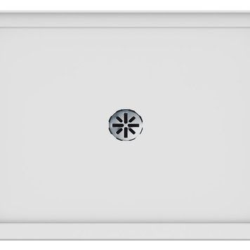 NEPTUNE Base de douche en alcove drain rond central impact 36 x 48po blanche