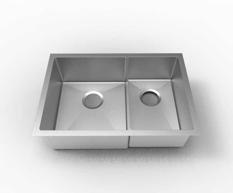 LIGANO EVIER  SOUS PLAN 26X18 1 CUVE 1/2 2 PROFONDEURS STAINLESS AVEC GRILLE ET CREPINE PANIER DE LUXE