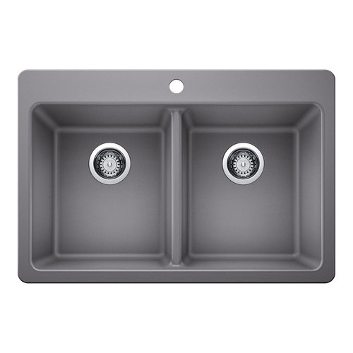LUXART EVIER DOUBLE SUR OU SOUS PLAN 30 X 20 SILGRANIT ARGENT LUXART EVIER DOUBLE SUR OU SOUS PLAN 30 X 20 SILGRANIT ARGENT