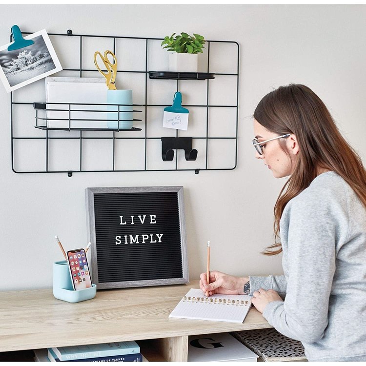 INTERDESIGN RANGEMENT MURAL JAYCE GRILLAGE NOIR MAT