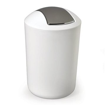 MODA AT HOME Poubelle flip blanche avec couvercle 6l