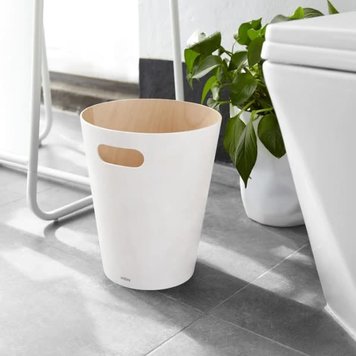 UMBRA POUBELLE WOODROW EN BOIS BLANCHE